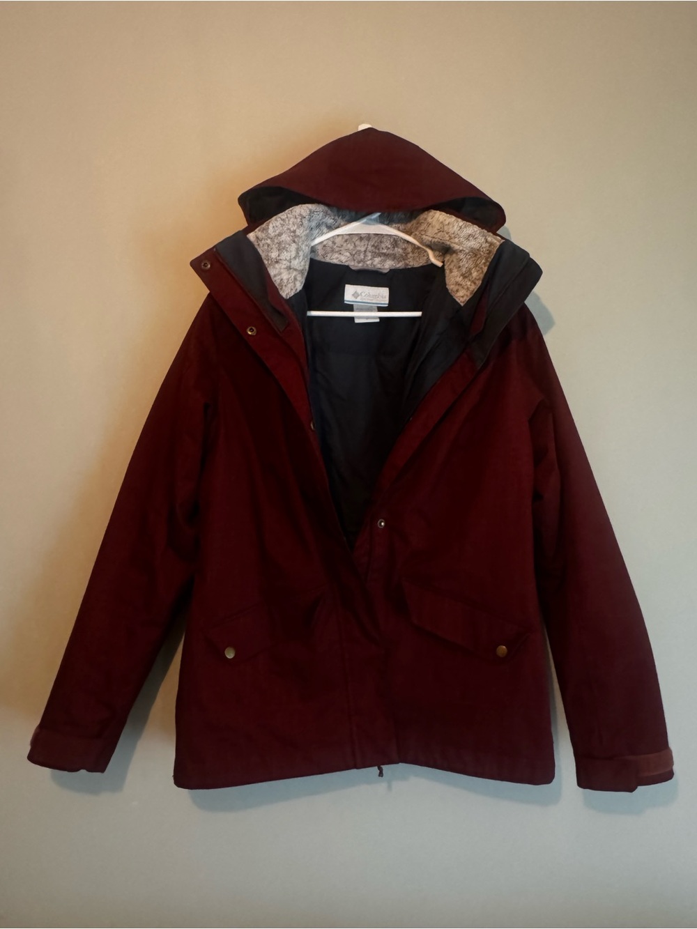 Columbia Women's Maroon Hooded Jacket-S